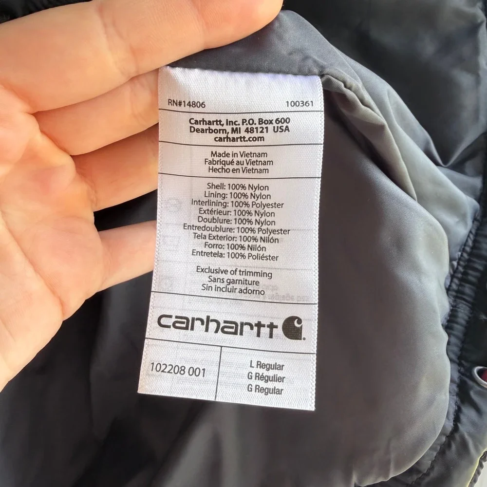 Carhartt Rain Defender Relaxed Fit Insulated Jacket Black 102208-001 Mens L